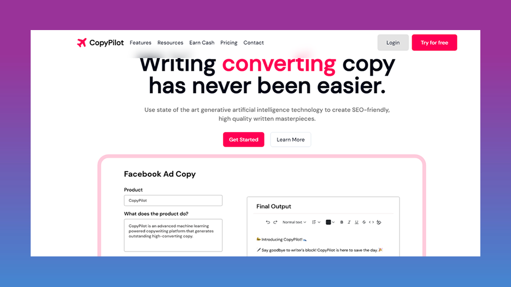CopyPilot IA Copywriting