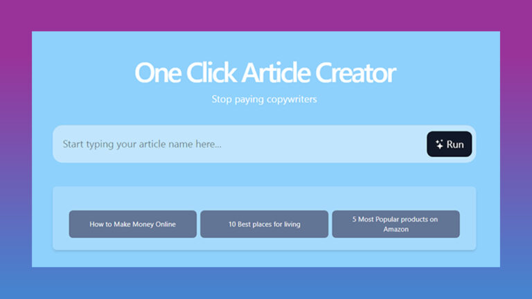 AI One Click Article Creator