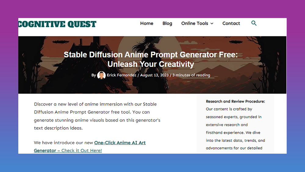 Stable Diffussion Anime Prompter